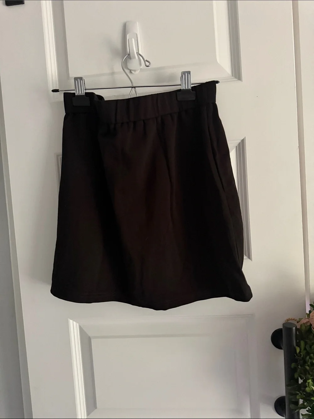 Athleisure black with white piping top and skort set